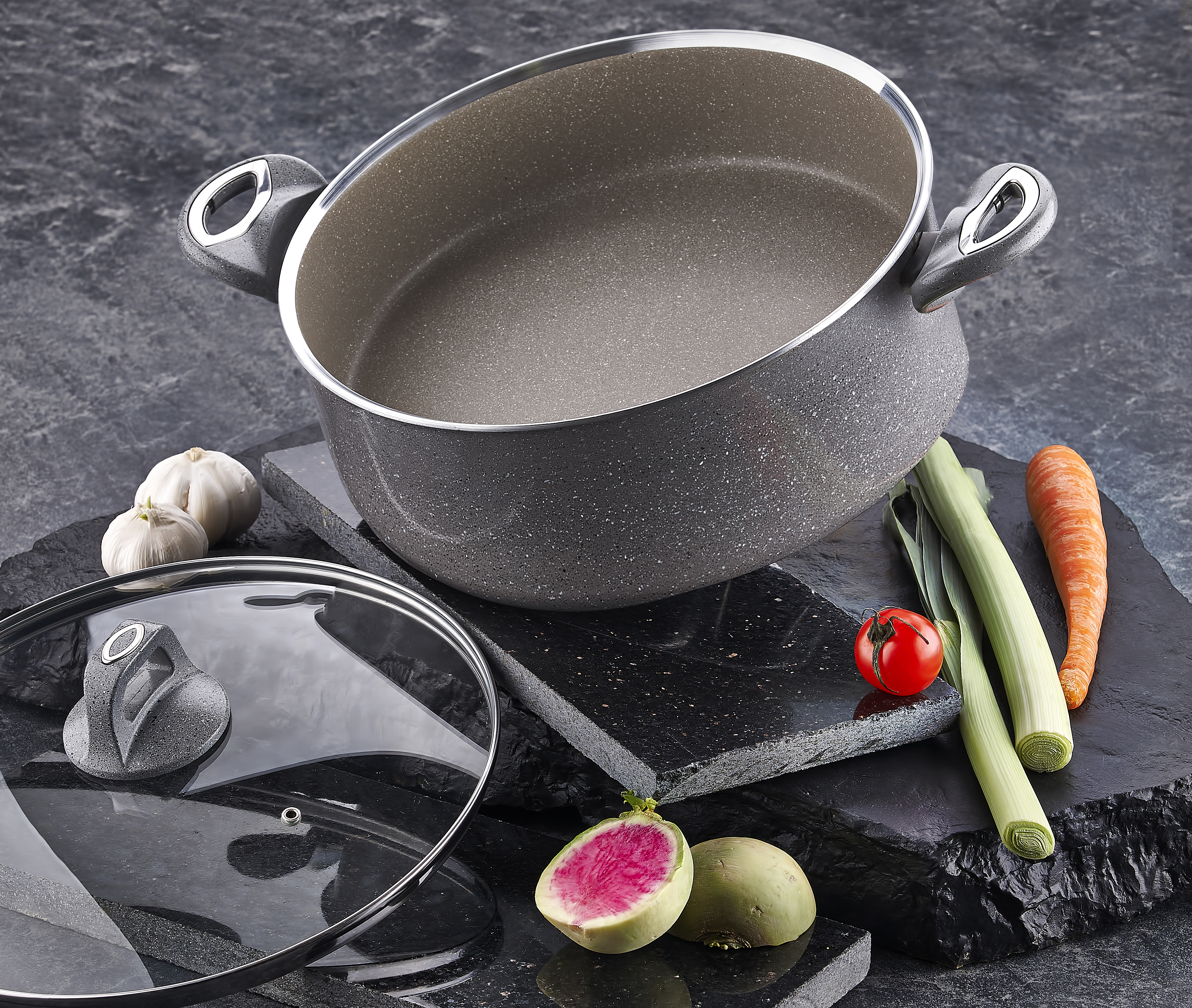 Titanium 8" Hard Anodized Aluminium Deep Pot