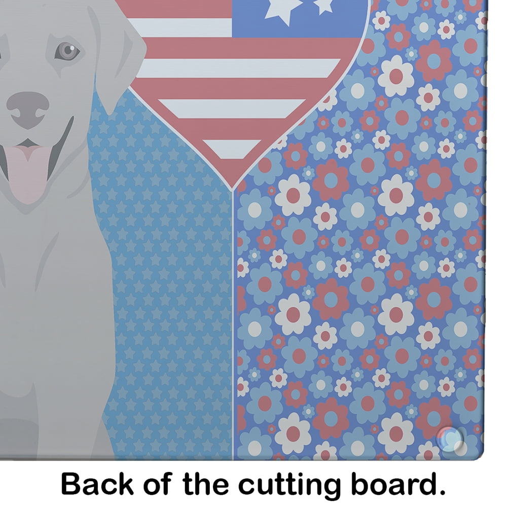 Gray Labrador Retriever Glass Cutting Board Large 12 in x 15 in