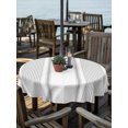 thumbnail image 2 of Outdoor Tablecloth with Umbrella Hole for Patio/Picnic/Party/Camping, Grey Striped Waterproof Table Cloth Round Cover Washable, Farmhouse Thin Vertical Stripes Modern (Dia 60"), 2 of 9
