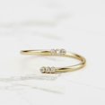 thumbnail image 2 of HeartsAndYou Bezel Set Open Bypass Engagement Ring for Women 0.2ct Round Moissanite 18k Yellow Gold Over Silver, 2 of 9