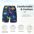 thumbnail image 4 of Kdxio Dinosaurs With Palms Print Men'S Swim Trunks With Compression Liner 7 Inch Inseam Quick Dry Swim Shorts, 4 of 7