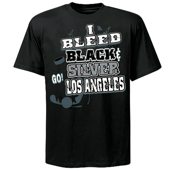 los angeles hockey "i bleed black and silver go los angeles!" black t-shirt