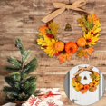 thumbnail image 2 of Autumn Maple Leaf Pumpkin Wreath Thanksgiving Halloween Front Door Home Decor LO, 2 of 12