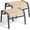 Beige, variant on Outdoor Ottoman Set of 2, All Weather Outdoor Foot Stool with Supportive Textliene and Metal Frame, Stackable Oversized Outdoor Foot Rest for Furniture Patio Garden Pool, Beige