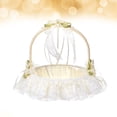 thumbnail image 3 of 22 x 25cm Simple Bride Basket Matrimony Processions Rose Petals Holder Ceremony Party Flower Basket for Wedding Ceremony Party Decoration Ivory, 3 of 5