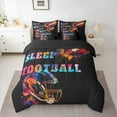 thumbnail image 2 of Manfei American Ball Sport 7-Piece Twin Bedding Sets,Teens Rugby Sport Bedding Comforter Set,Rainbow Splash Ink Sheet Sets For Boys,Luxury Bedroom Decor Reversible, 2 of 8