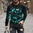 thumbnail image 4 of Chemises Hommes Manches Longues Hommes Manches Longues Imprimé Col Rond Chandail T-Shirt Blouse, 4 of 9