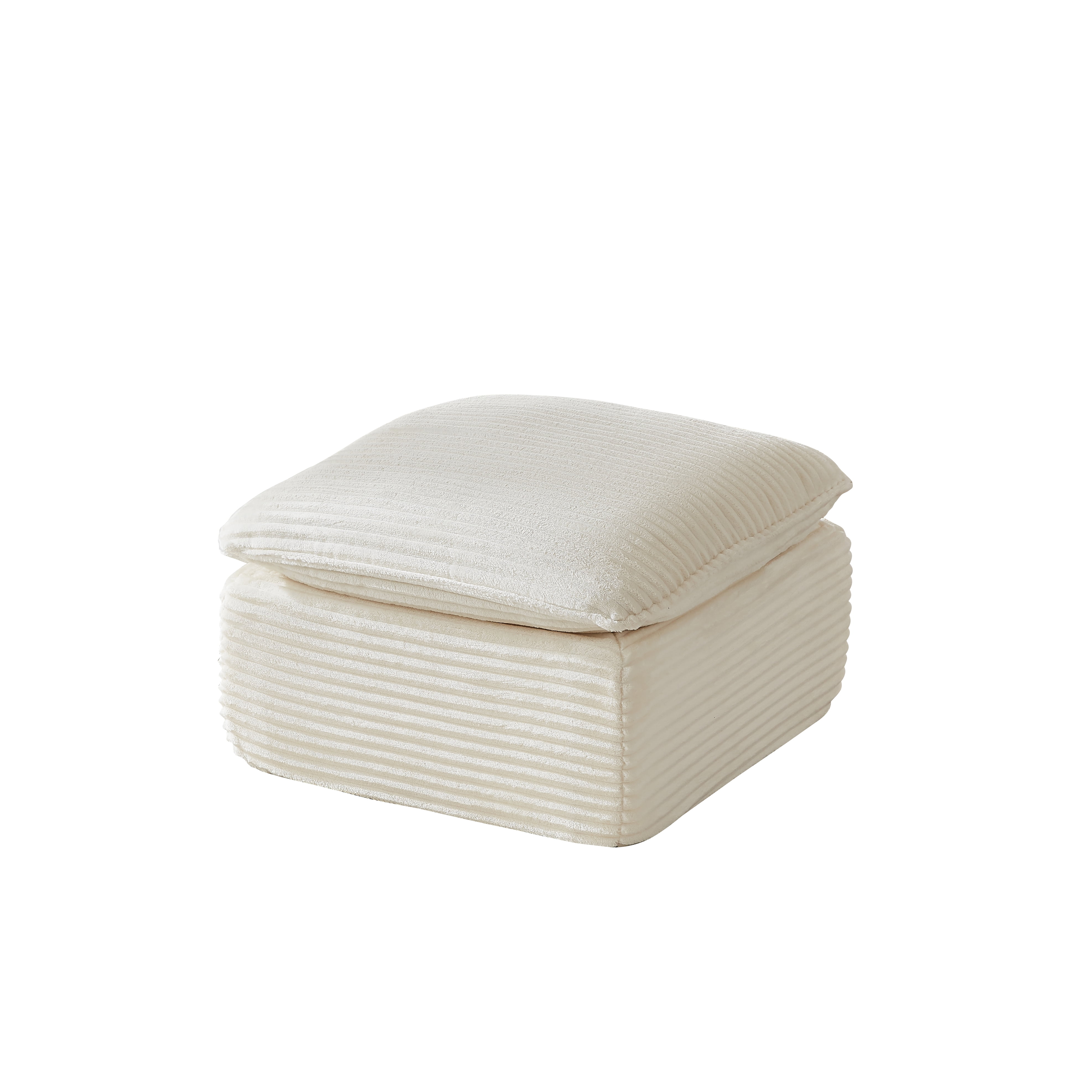 MAYEERTY Modern Modular Corduroy Sofa, White Cloud-Soft Sectional Couch for Apartment