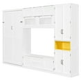 thumbnail image 4 of Harper & Bright Designs Twin Size Murphy Bed with Cabinets and TV Stand, Wooden Twin Cabinet Bed Wall Bed with Storage Shelves, Folding Wall Chest Bed with 2 Drawers, White, 4 of 18
