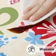 thumbnail image 4 of Round Fitted Tablecloth with Elastic Edge, 100% Waterproof Oil Proof Plastic Table Cover, Vinyl Flannel Backed Tablecloth Fits 36"-44" Round Tables for Dinner, Outdoor, Picnic, Butterfly, 4 of 6