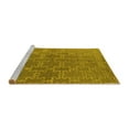 thumbnail image 2 of Ahgly Company Machine Washable Indoor Round Oriental Yellow Industrial Area Rugs, 4' Round, 2 of 4