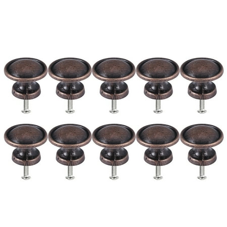 

10pcs 25x21mm Retro Round Handle Practical Alloy Cabinet Pull Handle Durable Vintage Drawer Handle with 10 Screws for Home Daily Use
