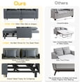 thumbnail image 4 of YODOLLA 3-in-1 Futon Pull Out Couch &  71" Sleeper Sofa Bed for Living Room & Bedroom, Convertible Loveseat in Dark Gray, 4 of 8