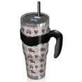 thumbnail image 2 of 40oz Tumbler,Red Christmas Car and Flower Pattern Insulated Tumblers with Removable Handle,Stainless Steel Double Vacuum Coffee Tumbler Cup with Straw for Home,Office,Travel,Party, 2 of 5