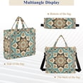 thumbnail image 6 of Mandala and Boho Pattern Corduroy Tote Bag Handbag Large Messenger Bag Shoulder Crossbody Zipper Bag Purse, 6 of 8