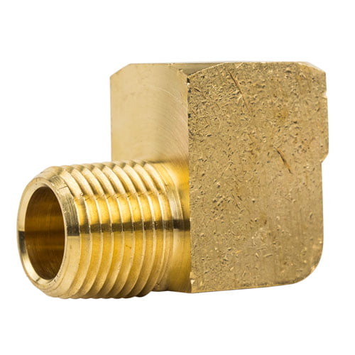 1/2 Inch NPT Male Pipe to 1/2 Inch NPT Female Brass Pipe Fitting TAISHER 2PCS 90 Degree Barstock Street Elbow