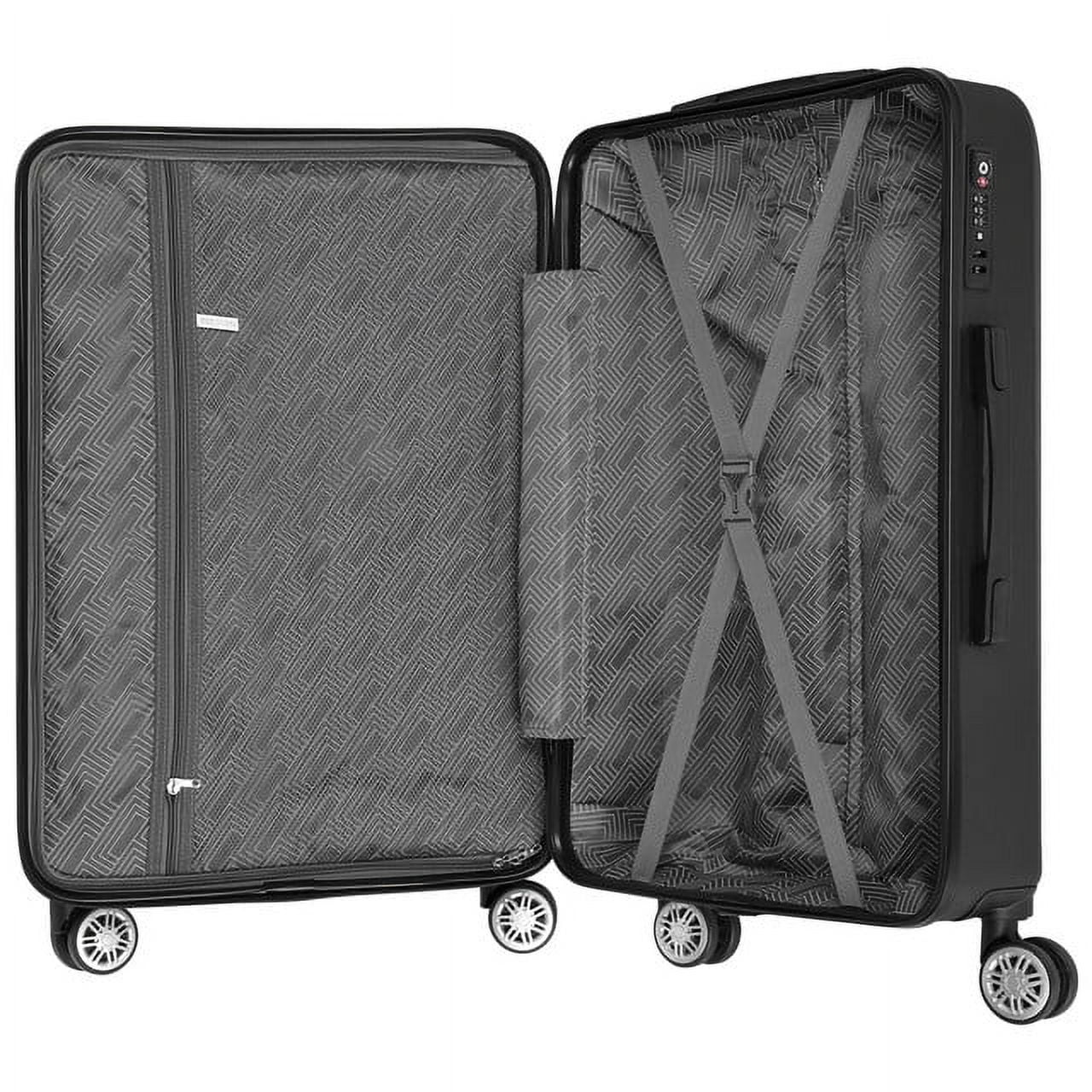 Hikolayae Cottage Collection Hardside Spinner Luggage Sets in Black, 3 Piece - TSA Lock