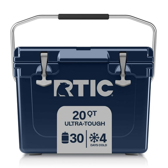 RTIC 20 QT Ultra-Tough Rotomolded Hard-Sided Ice Chest Cooler, Fits 30 Cans, Navy