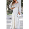 thumbnail image 4 of Jupes Maxi de Plage pour Femmes en Dentelle Florale, Taille Haute Élastique, Plissées, Coupe A, 4 of 8