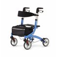 thumbnail image 4 of Medline EuroStyle Rolling Walker, Easy Folding & Height Adjustable, Padded Seat & Backrest, With Locking Brakes, 8" Wheels, Blue, 4 of 8