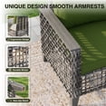 thumbnail image 2 of UDPATIO 5-Piece Outdoor Patio Furniture Set, Outdoor Conversation Set，Wicker Rattan Sofa Set with Ottoman, Garden Conversation Seating Set for Backyard,Gray Wicker Furniture with Green Cushions, 2 of 8