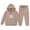 Khaki, variant on Toddler Girls Outfit Sets Kids 2025 New Year Printing Middle And Large Long Sleeved Letter Print Hooded Top Sweater Pants Set,2-Piece,Size 2-13Y