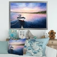 thumbnail image 3 of Designart 'VIbrant Sunset Over Fishing Boat By The Shore' Lake House Framed Art Print, 3 of 4