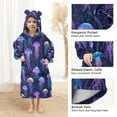thumbnail image 3 of FORMRS Wearable Blanket Hoodie with Sleeves for Kids Cozy Flannel Sweatshirt, Dark Blue Jellyfish Pattern, 3 of 7
