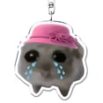 thumbnail image 4 of Lindo Meme Llorando Hámster Popular Llavero Sombrero Interior Del Coche Rosa, 4 of 9