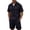 Black, variant on Summer Outfit Sets for Men Textured Zip-Up Shirt & Cargo Shorts Loose Matching Set Vintage Casual 2 PC Set Black L