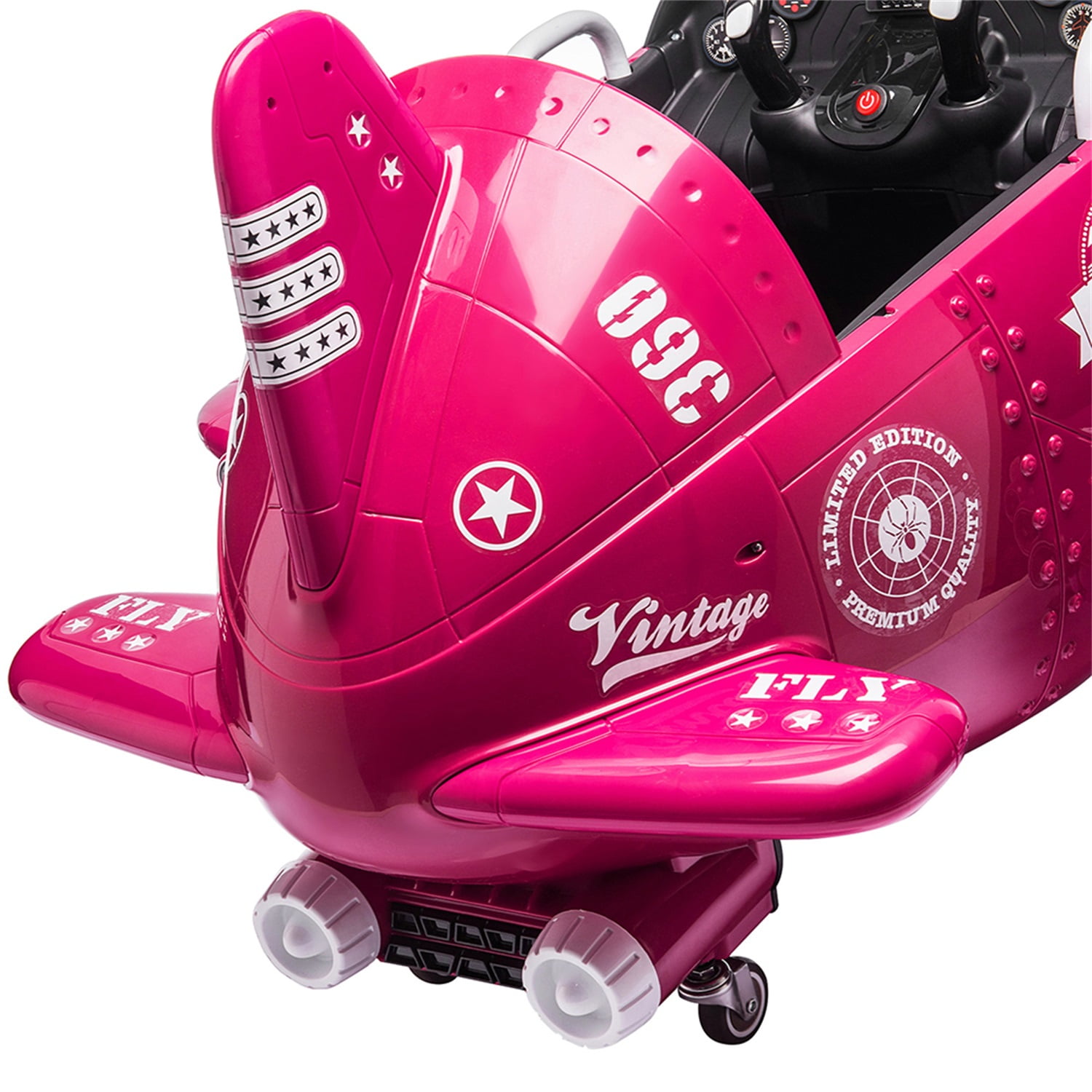 CIPACHO 12V Children's Electric Ride On Airplane, Car for Kids Vehicle with Bombing Sound, Joysticks Operation, FM Radio, Remote Control, Best Gift for Aged 3-8, Pink CIPACHO 12V Children's Electric Ride On Airplane, Car for Kids Vehicle with Bombing Sound, Joysticks Operation, FM Radio, Remote Control, Best Gift for Aged 3-8, Pink