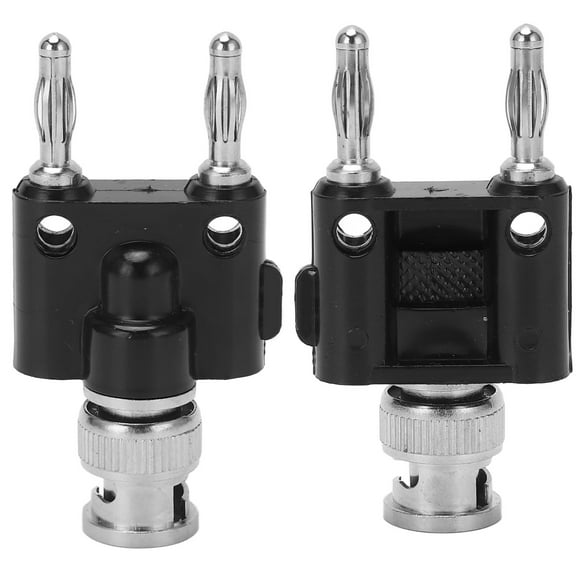 2Pcs 4mm Dual Tip Banana Plug BNC Male To 2 Row Banana Plug Connectors 500V For Electronic Equipment