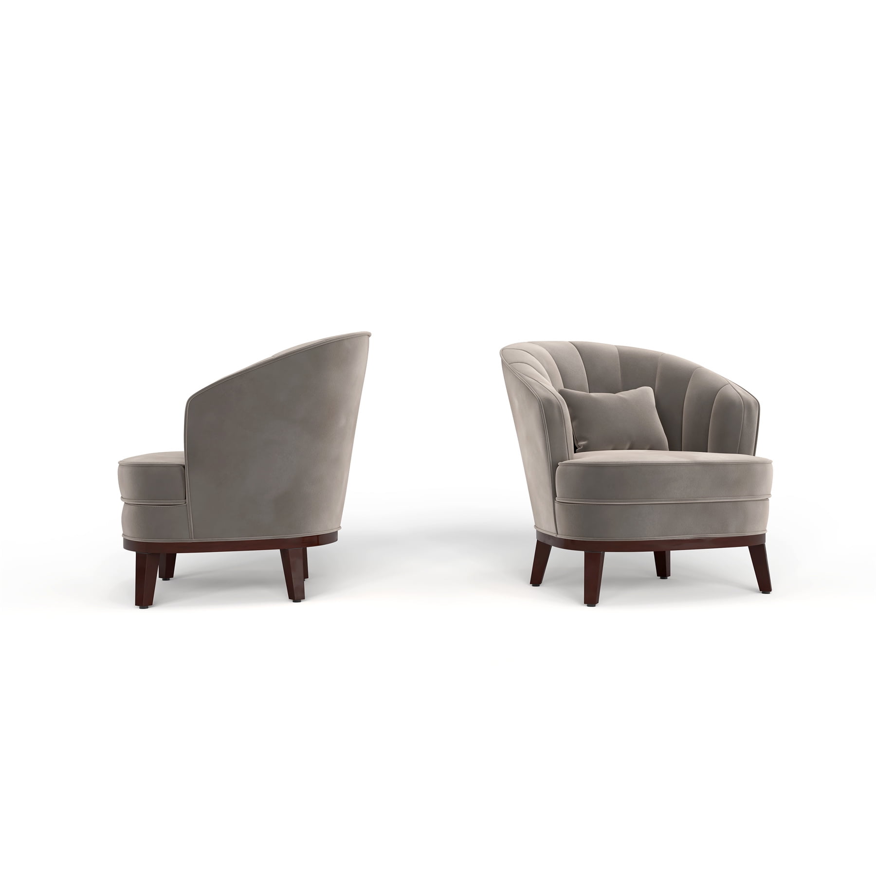 Ava Upholstered Barrel Accent Chair, Grey