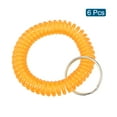 thumbnail image 3 of Unique Bargains Plastic Wrist Coil Keyring Stretchable Spiral Keychain, Clear Orange 6 Pack, 3 of 5