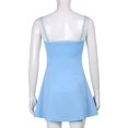 thumbnail image 3 of Mini vestido sexy con cuello halter y recorte para mujer Y2K Rainbow Girl Printed Backless Lace Up Bodycon Dress Vestidos de playa tropical Fokelyi WRLF-96-2, 3 of 6