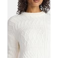 thumbnail image 5 of Time and Tru Women’s and Women’s Plus Mixed Stitch Sweater, Midweight, Sizes XS-4X, 5 of 6