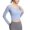 A-Light Blue, variant on Tiweut Women's 2 in 1 Yoga Long Sleeve Mesh Gym Athletic Tops Workout Shirts with Medium Support Sports Bra,Black