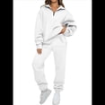 thumbnail image 1 of Conjuntos de Dos Piezas para Mujer: Jersey de Larga con Media Cremallera y Pantalón Deportivo Holgado con Bolsillos. XXL, 1 of 8