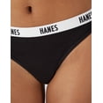 thumbnail image 4 of Hanes Soft & Breathable Women’s Ribbed Cotton Thong Underwear, 3-Pack Assorted M, 4 of 5