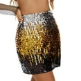 thumbnail image 4 of EchfiProm Skirts for Women Sparkly Sequin Bodycon Mini Gold Party Going Out Stretchy Womens Skirts, 4 of 5