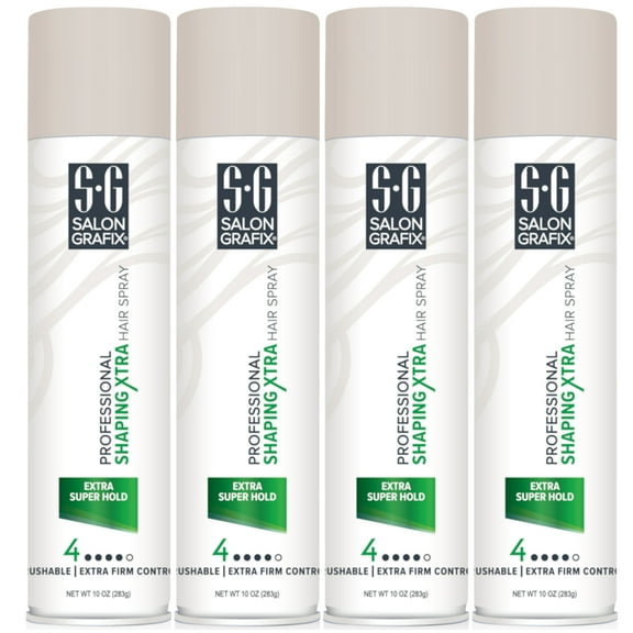 4 Pack Salon Grafix Professional Shaping Hair Spray Extra Super Hold 10 Oz Each