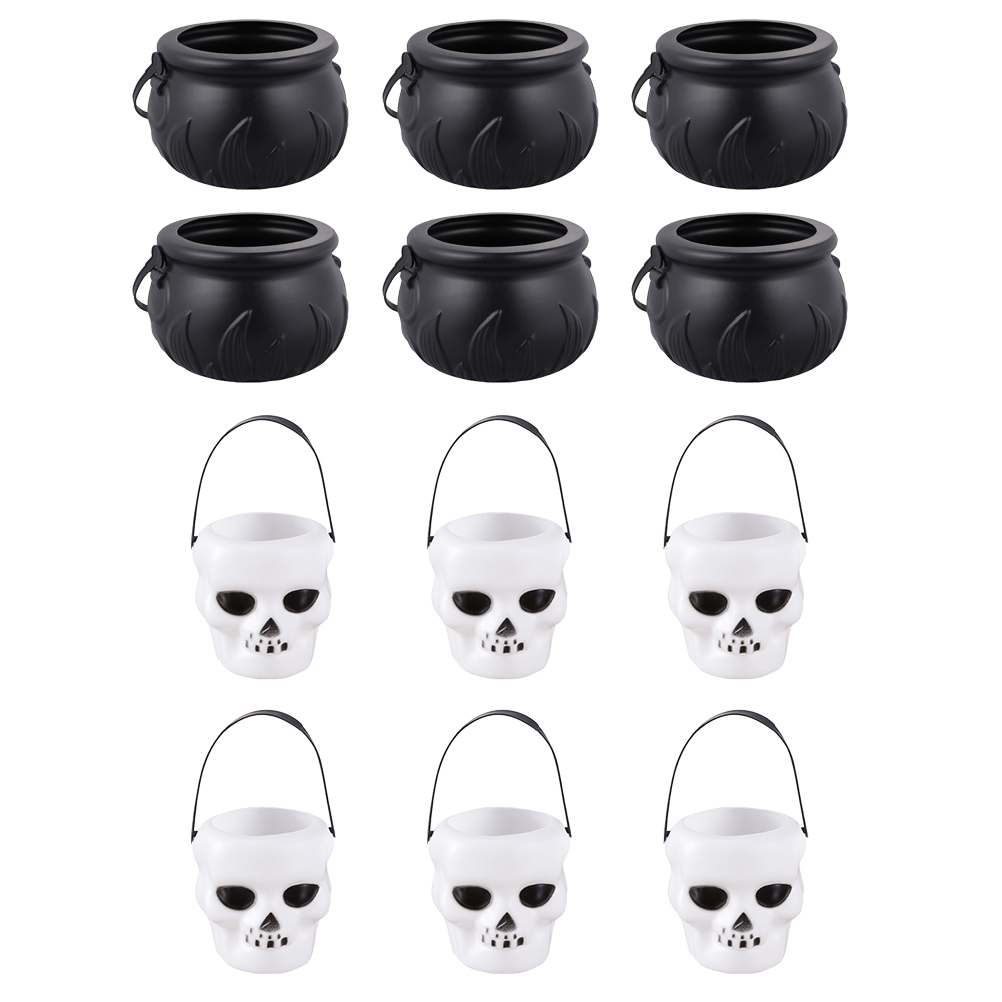 12Pcs Halloween Storage Bucket Costume Ball Candy Bucket Kids Candy