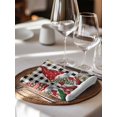 thumbnail image 6 of Plaid Gnomes Christmas Cloth Napkins Set of 4 Reusable Dinner Napkins, Xmas Ball Gifts Snowflake Cocktail Napkin Washable Table Napkins for Wedding/Holiday Party/Baby Shower 20"x20", 6 of 7