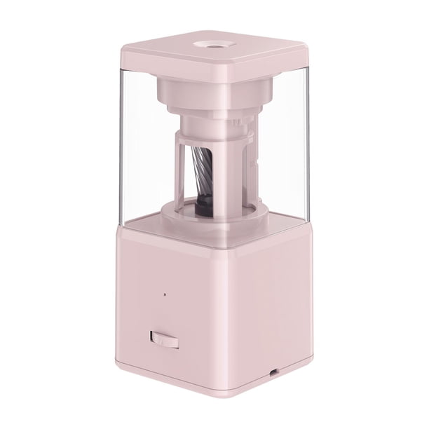 Sacapuntas eléctrico para lápices de colores, sacapuntas automático de alta velocidad Rosa
