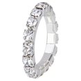thumbnail image 2 of Elastic Silver Tone Single Row Crystal Rhinestone Toe Ring Bridal Jewelry 3mm, 2 of 3