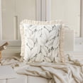 thumbnail image 6 of Linen Fabric Cushion 17.72x17.72in - Summer Cotton Woven Chair Pad with Fringed Edges, Zipper Cover for Office/Dining Chair (Gray)​, 6 of 6