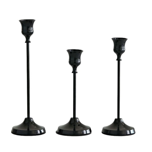 3 Metal Taper Candle Holders, 6.3 to 8.7 Inches Tall, Create Multi-Level Centerpieces, Perfect for Dining Tables and Mantels