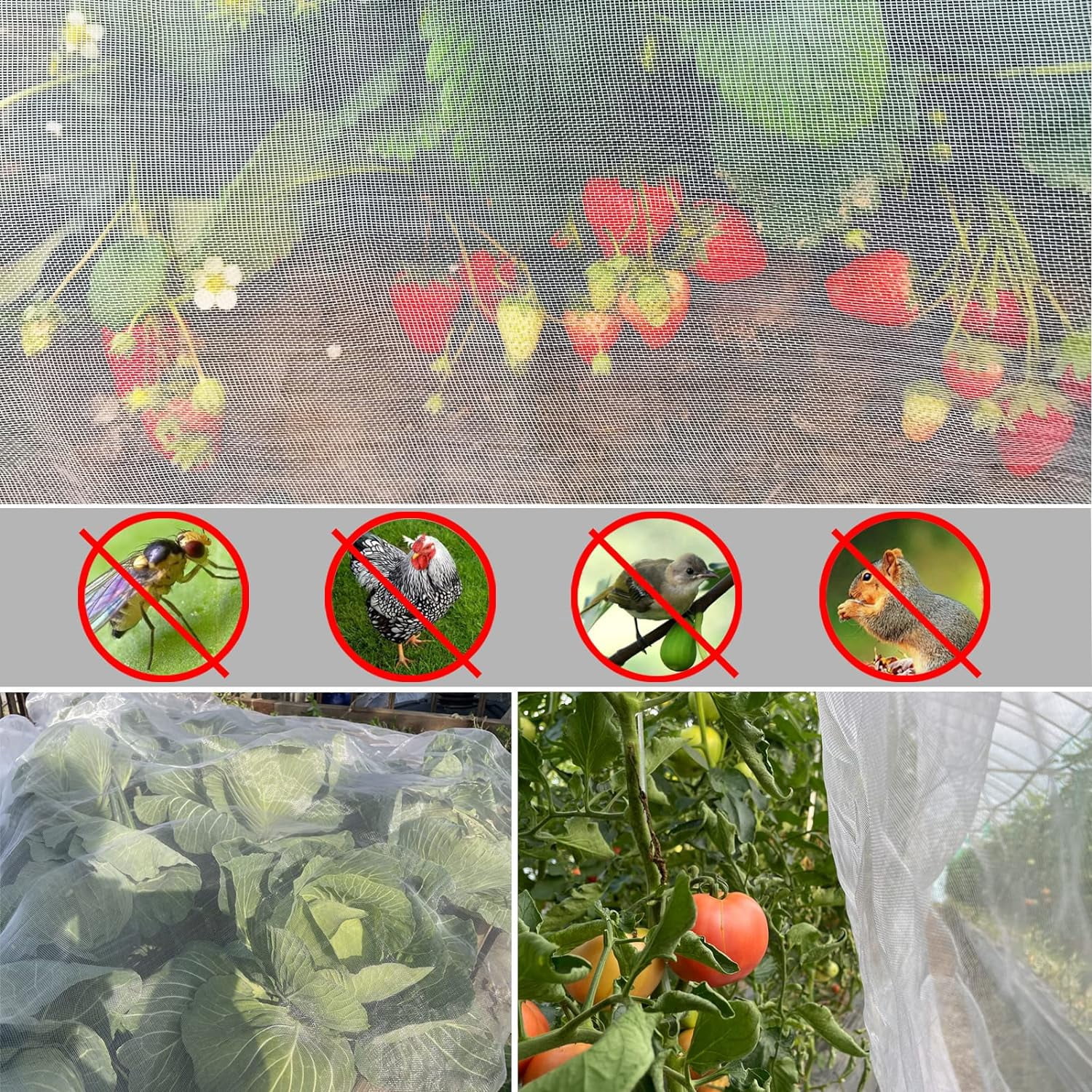 Ultra Fine Garden Netting 4'x10' Plant Pest Barrier Covers Bird Patio Mosquito Netting Tree Vegetable Mesh Protection Netting Fruit Greenhouse Row Nets for Garden