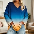 thumbnail image 2 of GERsome Womens Plus Size Tops Long Sleeve Casual V Neck Fall Blouse Tunic Shirts Size L, 2 of 7