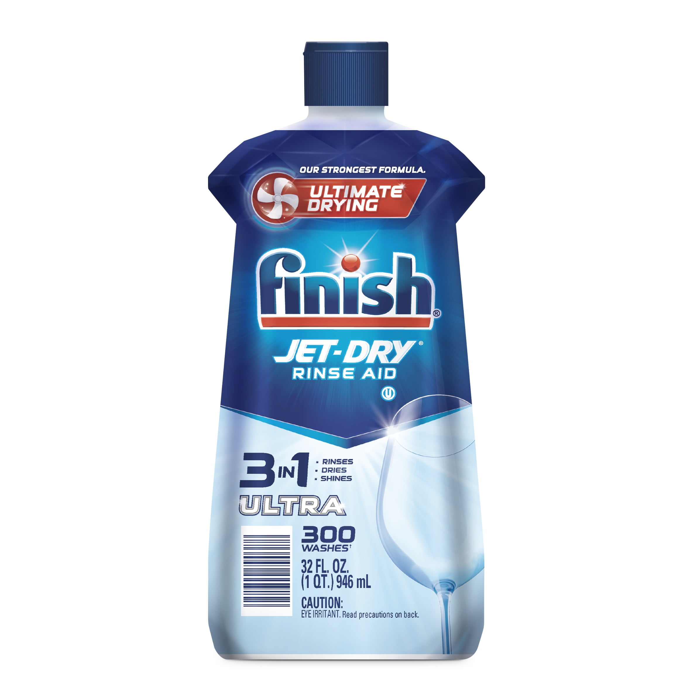 Finish JetDry Rinse Aid 32oz, Dishwasher Rinse Agent and Drying Agent